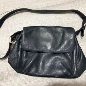 Mila Paoli Black Leather Crossbody Shoulder Bag